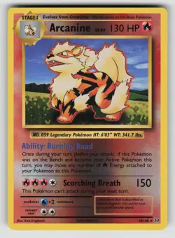 Arcanine 18/108 Rare Evolutions Pokemon Reverse Holo Near Mint - Image 1