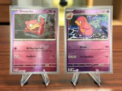 Slowpoke 029 + Slowbro 030 Pitch Black Pokemon Reverse Holo Near Mint - Image 1
