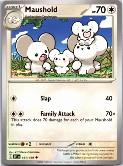Maushold 161/198 Uncommon Scarlet & Violet Pokemon Near Mint - Image 1