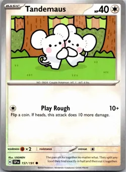 Tandemaus 157/191 Common Surging Sparks Pokemon Near Mint - Image 1
