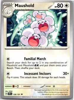 Maushold 158/191 Uncommon Surging Sparks Pokemon Near Mint - Image 1