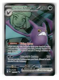 Team Rocket's Crobat ex 217/182 Ultra Rare Destined Rivals Pokemon Holo NM - Image 1
