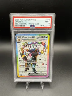 2025 POKEMON PRISMATIC EVOLUTIONS PREMIUM FIGURE COLLECTION UMBREON EX PSA 9 - Image 1