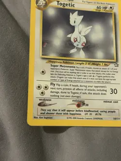 Pokemon TCG Togetic 16/111 Neo Genesis Holo Rare Unlimited Swirl - Image 4