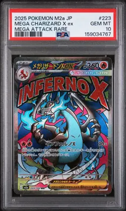 2025 POKEMON JAPANESE M2A-MEGA DREAM EX #223 MEGA CHARIZARD X EX PSA 10 - Image 1