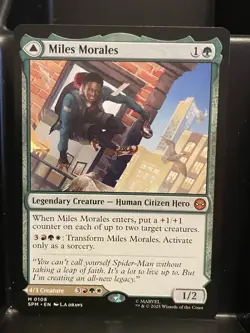 Miles Morales #108 NM/M MTG Spiderman Magic Card Green Mythic - Image 1
