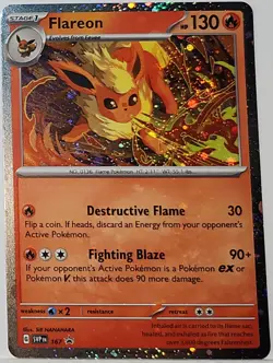 Swirls 🌀 Flareon 167 Cosmos Holo Heavily Bleed Error Rare Pokemon TCG ✨ - Image 1