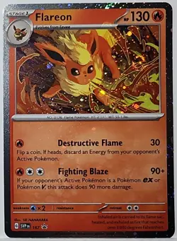 Swirls 🌀 Flareon 167 Cosmos Holo Heavily Bleed Error Rare Pokemon TCG ✨ - Image 2
