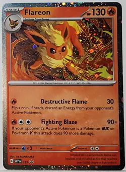 Swirls 🌀 Flareon 167 Cosmos Holo Heavily Bleed Error Rare Pokemon TCG ✨ - Image 3