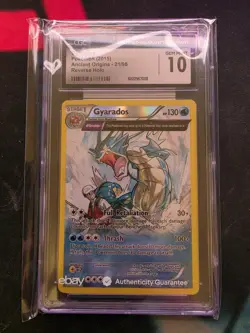 2015 POKEMON XY ANCIENT ORIGINS GYARADOS #21/98 REVERSE HOLO RARE CGC 10 GM - Image 1