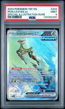 2024 Pokemon Iron Leaves EX Scarlet & Violet Temporal Forces 203/162 PSA 9 Mint - Image 1
