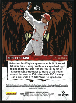 2022 Panini Donruss - Unleashed Shohei Ohtani Angels #UL-6 Diamond - Image 2