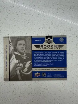 2022 Upper Deck Rookie Materials Retro Flashbacks Andrei Vasilevskiy Patch MEM - Image 3