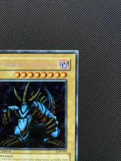 Yugioh Tri-Horned Dragon LOB-000 Secret Rare 1st Edition Asian English Print LP - Image 3