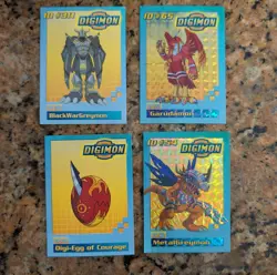 Digimon Toy Promo Cards Lot of 4 Holo Black War Graymon Greymon, Egg, Garudamon - Image 1
