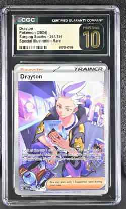 Drayton 244/191 SIR Surging Sparks SSP Pokemon Card CGC Pristine 10 - Image 1