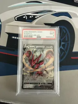 Scizor V Darkness Ablaze Holo Card 118/189 Swsh03 PSA 9 - Image 1