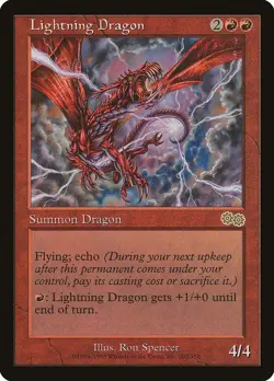 MTG - Lightning Dragon - Urza's Saga - X1 - (LP) - - Image 1