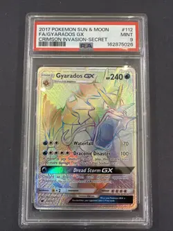 Gyarados GX PSA 9 Pokemon TCG Secret Rare Holo 112/111 HP 240 English - Image 1