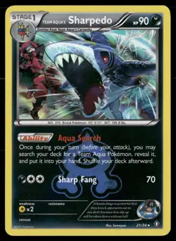 Team Aqua's Sharpedo 21/34 Holo Rare Double Crisis Pokemon LP - Image 1