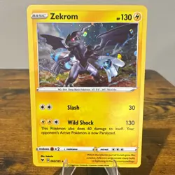 Zekrom 060/185 SWSH04 Vivid Voltage Cosmos Holo Rare English 130 HP Pokemon TCG - Image 1