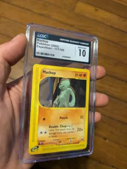 (POP 37) CGC 10 GEM MINT Machop 117/165 Expedition 2002 EREADER Pokemon Card - Image 1