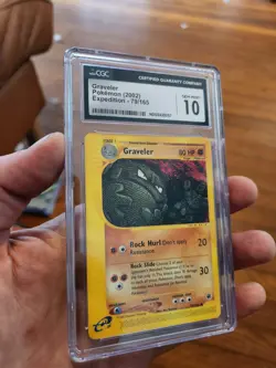 (POP 17) CGC 10 GEM MINT 2002 Pokemon Expedition 79/165 Graveler Card - Image 1