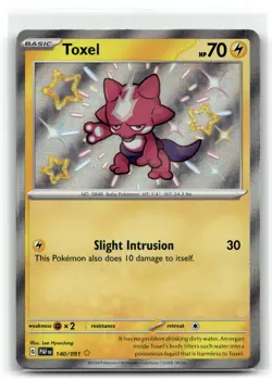 Toxel 140/091 Shiny Rare Paldean Fates Pokemon Holo NM - Image 1