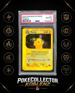 PSA 10 Raichu 27/144 DE - Pokemon Skyridge Slab ! POP 2 ! - Image 1