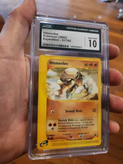 (POP 17) CGC 10 GEM MINT 2002 Pokemon Expedition 81/165 Hitmonlee Card - Image 1