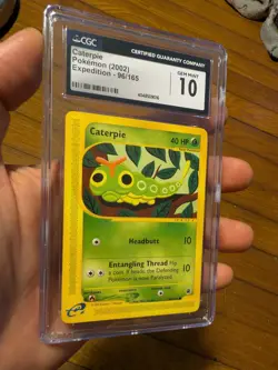 (POP 29) CGC 10 GEM MINT Caterpie Pokemon Card Expedition 2002 96/165 - Image 1