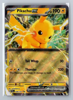 Pikachu ex 028/131 Double Rare Prismatic Evolutions Pokemon Holo Near Mint - Image 1