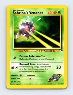 NM Sabrina's Venonat 96/132 Gym Heroes Common Pokemon Card - Image 1