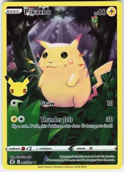 Pokemon Pikachu 005/025 Holo Rare Celebrations Pokemon Near Mint - Image 1
