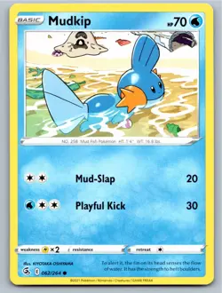 2021 POKEMON MUDKIP FUSION STRIKE 062/264 COMMON NM B549 FREE S&H - Image 1