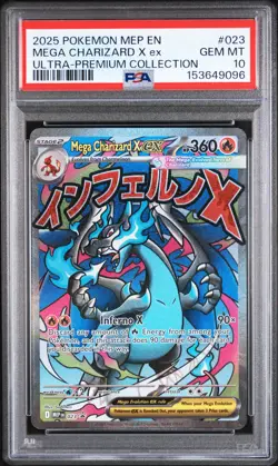 2025 POKEMON MEP EN-ME BLACK STAR PROMO #023 MEGA CHARIZARD X EX PSA 10 - Image 1