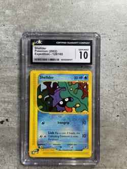 Pokemon Card Shellder CGC 10 Gem Mint, e-Reader Expedition 129/165, 2002 (1) - Image 1