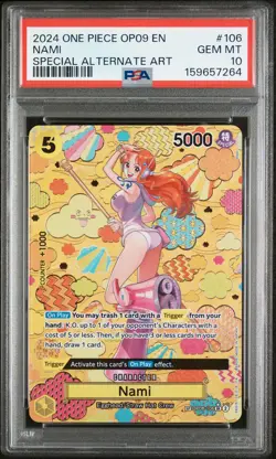 2024 ONE PIECE OP09-EMPERORS IN THE NEW WORLD SPECIAL ALTERNATE ART NAMI PSA 10 - Image 1