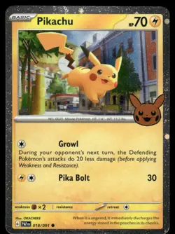 Pokemon Cards Pikachu 018/091 Trick or Trade BOOster 2024 Holo Rare LP - Image 1
