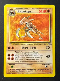 Kabutops 24/62 Fossil - Rare - Pokemon Card WOTC MP - Image 1