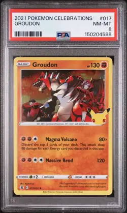 PSA 8 NM-MT 2021 POKEMON CELEBRATIONS GROUDON #017 - Image 1
