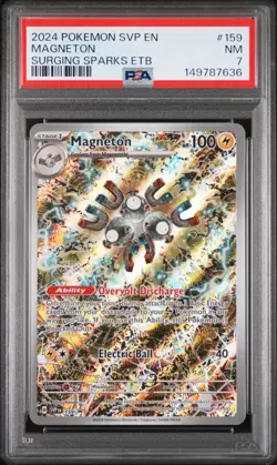2024 POKEMON SVP EN-SV BLACK STAR PROMO #159 MAGNETON PSA 7 - Image 1
