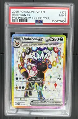 2025 POKEMON SVP PROMO PREMIUM FIGURE COLLECTION #176 UMBREON EX PSA 9 - Image 1