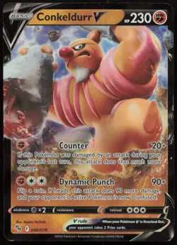 Conkeldurr V 040/078 NM Pokemon GO V Rare Holo Pokemon - Image 1