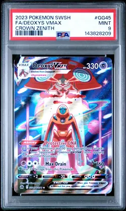 Pokemon TCG Deoxys VMAX GG45/GG70 SWSH Crown Zenith Full Art Holo PSA 9 - Image 1