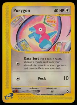 Porygon (103a) 103a/147 Common Aquapolis Pokemon Lightly Played - Image 1