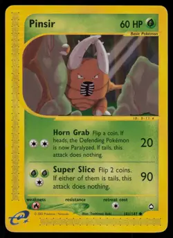 Pinsir 101/147 Common Aquapolis Pokemon Lightly Played - Image 1