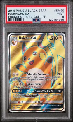 Carte Pokemon Raichu GX SM90 SM Black Star Promos FR PSA 9 "pop 13" - Image 1