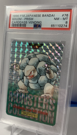 1996 POKEMON JAPANESE BANDAI CARDDASS VENDING #76 GOLEM PSA 8 - Image 2