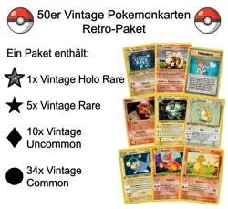 50 alte Pokemon Vintage Karten Mix 1995 - 2004 | Base inkl. 1x 1st Edition Holo - Image 2